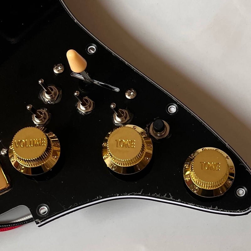 HHH Prewired Guitar Strat Pickguard Set, Alnico 5 Humbucker Pickups Coil Splitting Switch Multi Switch Harnesses ,For Fender St Electric Guitar Part Replacement