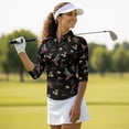thumbnail image 4 of Uorisanigo Colorful Hummingbird Women's Golf Top Size 2XL Casual Long Sleeve Golf Polo Shirts with Zipper Fashion Quick Dry Athletic Tops for Workout Sports Comfortable Pullover, 4 of 7