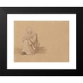 thumbnail image 2 of Franz Johann Heinrich Nadorp 18x14 Black Modern Framed Museum Art Print Titled - Album with Views of Rome and Surroundings, Landscape Studies, Page 19A: Seated Female Figure, 2 of 5