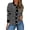 Black, variant on CHICME Striped Cardigan Sweaters for Women Crew Neck Long Sleeve Button Down Lightweight Fall Knit Sweater Black-L