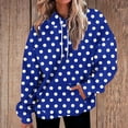 thumbnail image 2 of Women's Long Sleeve Loose Fit Hoodie Sweatshirt Round Neck Casual Daily Wear Streetwear Loungewear Fashion Essential Gift for Women | Sopatenor,Blue XL, 2 of 8