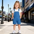 thumbnail image 2 of LIIPEE Girls Suspender Shorts Casual Summer Solid Color Elastic Waist Loose Fit Beach Party Children Pockets Fashion Versatile Comfortable Cute Shorts,10-11 Years, 2 of 9