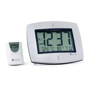 Jumbo Self-Setting Clock with Remote Thermometer