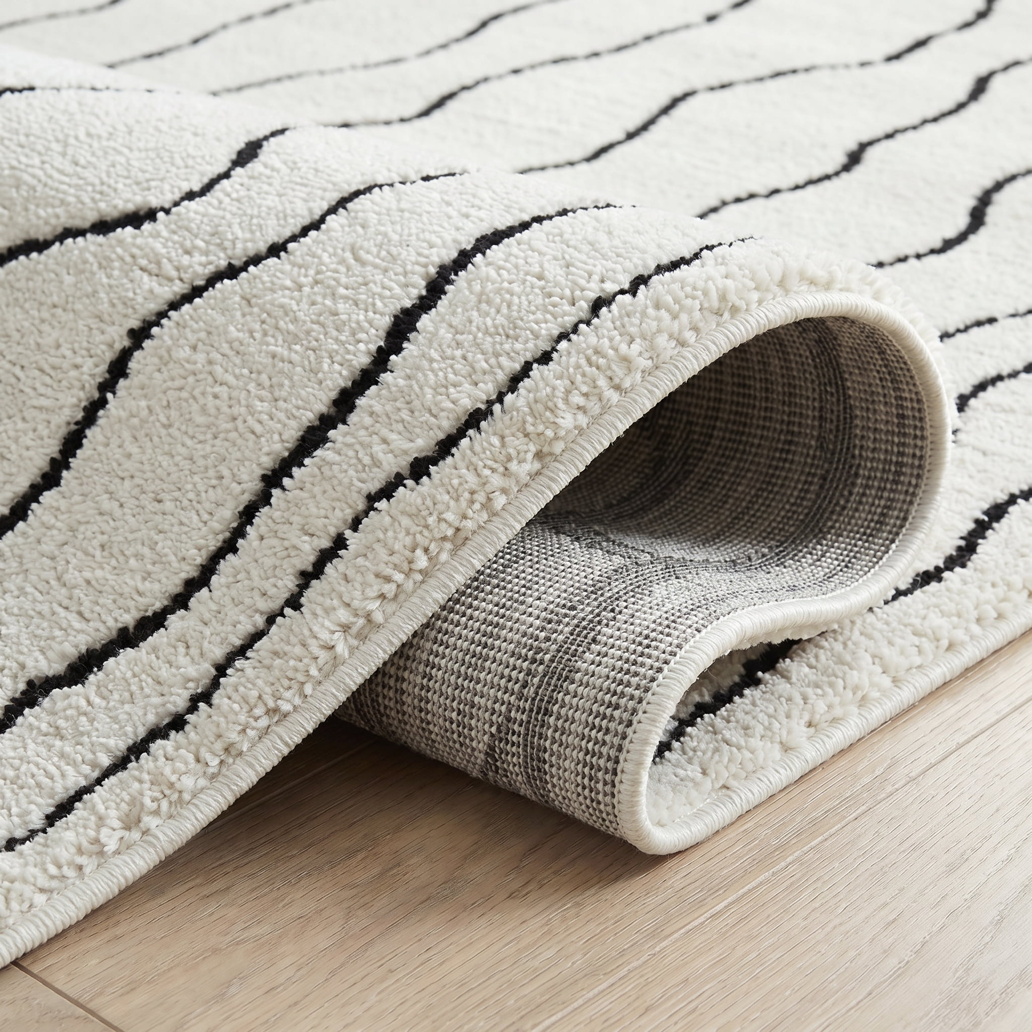 Rug Branch Domus Abstract Indoor Area Rug, Cream Black, Modern - Living Room, Bedroom, Dining Room