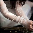 thumbnail image 1 of Guantes de boda para mujer, muñequeras largas, puños, fundas para brazos para novias, guantes sin dedos, guantes de novia con mangas de marfil, 1 par, 1 of 4