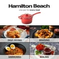 thumbnail image 3 of Hamilton Beach 2 Quart Enamel Coated Cast Iron Round Sauce Pan with Lid, Red, 3 of 8