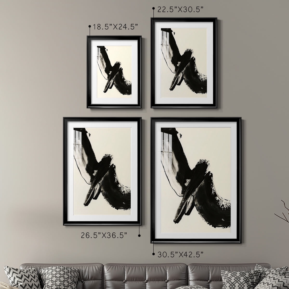 Wexford Home Black Expression I Premium Framed Print, 18.5" x 24.5" - Ready to Hang, Black (Set of 2)