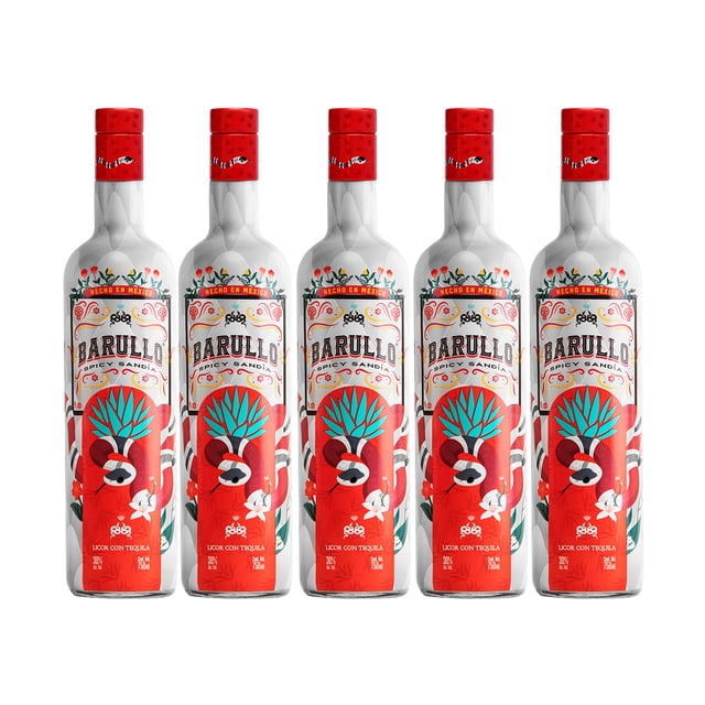 Five Pack Licor con Tequila Barullo Spicy Sandía 750 Ml Barullo Licor con Tequila