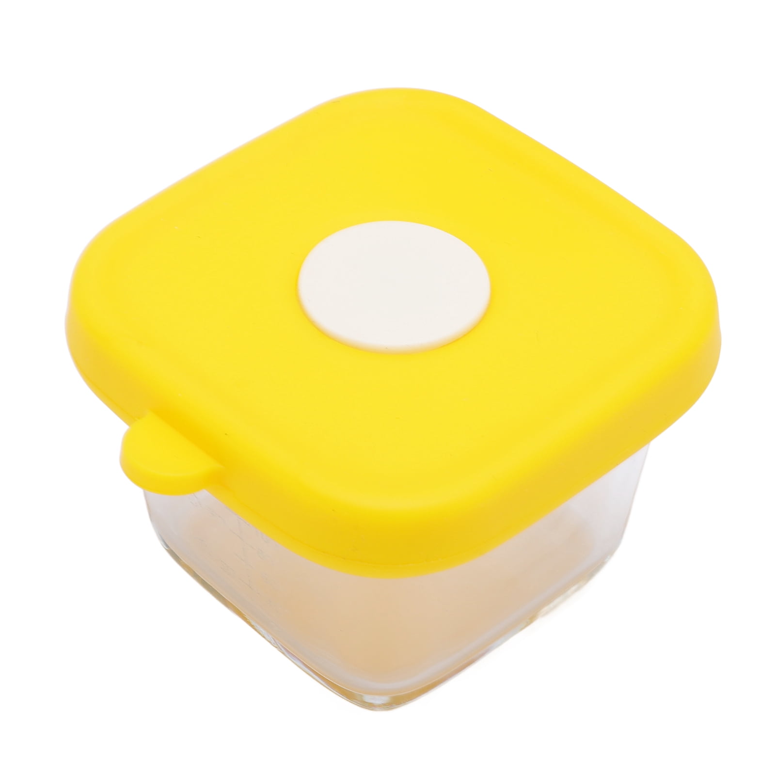 LAZIOEGR 4-Pack Baby Food Storage Jars Glass Meal Prep Containers with Airtight Silicone Lids, 4.7 oz / 140ml Infant Snack Dispenser Bowls for Freezer and Microwave, Yellow