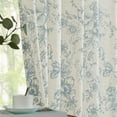 thumbnail image 1 of CURTAINKING Linen Curtains Floral Curtains for Living Room 63 Inch Length Blue Printed Curtains Rod Pocket Back Tab Farmhouse Peony Flower Patterned Drapes Bedroom Window Curtain Set 2 Panels, 1 of 8