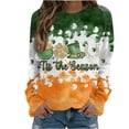 thumbnail image 4 of Penkiiy St. Patrick's Day Sweatshirts for Women Shamrock Shirt Clover Printed Irish Gift Casual Loose Long Sleeve Fit Tops L Multicolor, 4 of 5