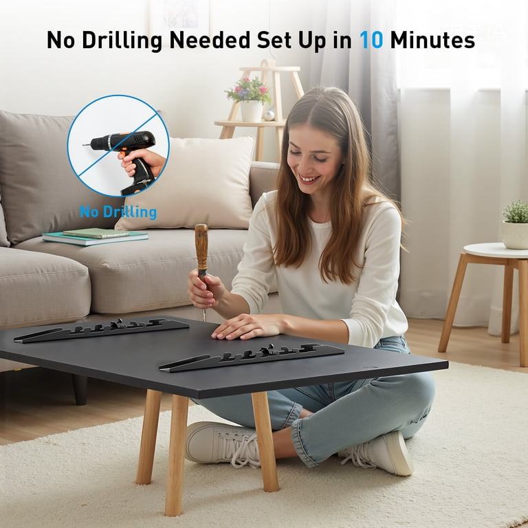 MountFTV Universal Tabletop TV Stand, 32–65 Inch, Swivel photo 6