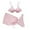 Pink, variant on Fesfesfes Three-piece Bikini Suit for Women Bandage Solid Bikini Push-Up Padded Swimwear Swimsuit Beachwear Set