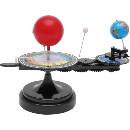 Sun Earth Moon Orbital Model w/LED Light, 3D Revolving Educational Kit for Kids, Astronomy Teaching Tool w/Rotating Base & Illuminated Sun, Science Demo for Classroom/Home Learning