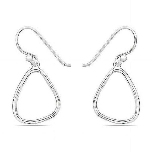 Vera 2S-7015E Sterling Silver Simple Triangle Line Earring