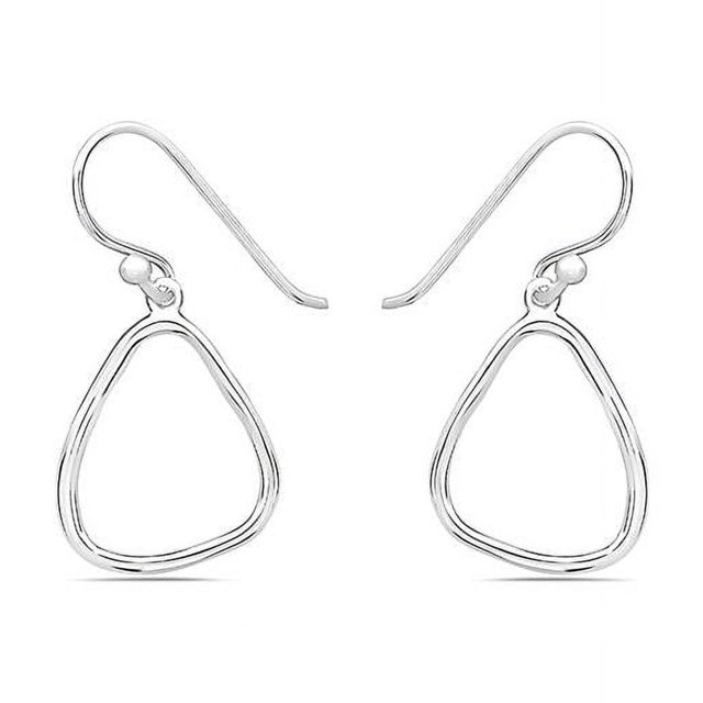 Vera 2S-7015E Sterling Silver Simple Triangle Line Earring