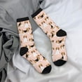thumbnail image 5 of Rateoe Beagle Dog On Brown for Women Casual Calf Socks - Cute Crew Socks - Thin Soft Above Ankle Socks Size 5-11, 5 of 6