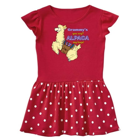 

Inktastic Cute Jumping Alpaca-Grammy s You Say ALPACA my bags! Gift Baby Girl Dress