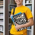 thumbnail image 6 of HELLHERO 1 pc Tote Bags with Handle Book Club Gifts Easy Carry Book Case Storage & Portability with Washable for Reader Book Carrying Case, Black White Zebra Tote, 6 of 8