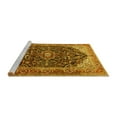 thumbnail image 2 of Ahgly Company Machine Washable Indoor Round Medallion Yellow Traditional Area Rugs, 6' Round, 2 of 4