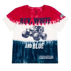 Monster Jam Grave Digger July 4th Kids Tie-Dye Tee