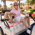 thumbnail image 5 of Golf Cart Seat Covers for 2 Seater,Pink Flamingo Microfiber Cart Seat Towel Blanket,Summer Tropical Flamingo Hawaii Absorbent Breathable Non Slip Bench Seats Protector for Golf Course 51"x31", 5 of 9