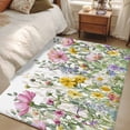 thumbnail image 4 of 3'x5' Area Rugs, Spring Floral Indoor Outdoor Area Rug for Living Room Bedroom, Watercolor Flower Eucalyptus Leaves Botanical Washable Bathroom Rugs Kitchen Floor Carpet Mats Home Decor Aesthetic, 4 of 8
