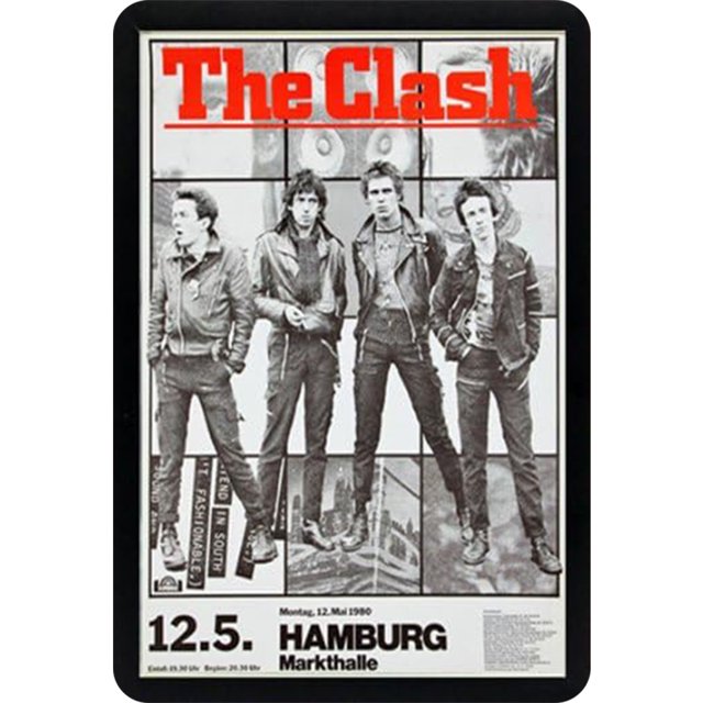 Piastra metallica vintage in ferro The Clash Band, dipinto rettangolare, decorazione da parete, 20 x 30 cm