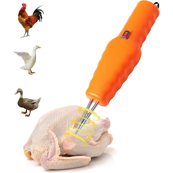 Handheld Chicken Plucker, Electric Quick Chicken Plucker – Portable Waterproof & Rechargeable Feather for Efficient Pin Feather Removal Ideal for Duck Goose & Birds, Orange