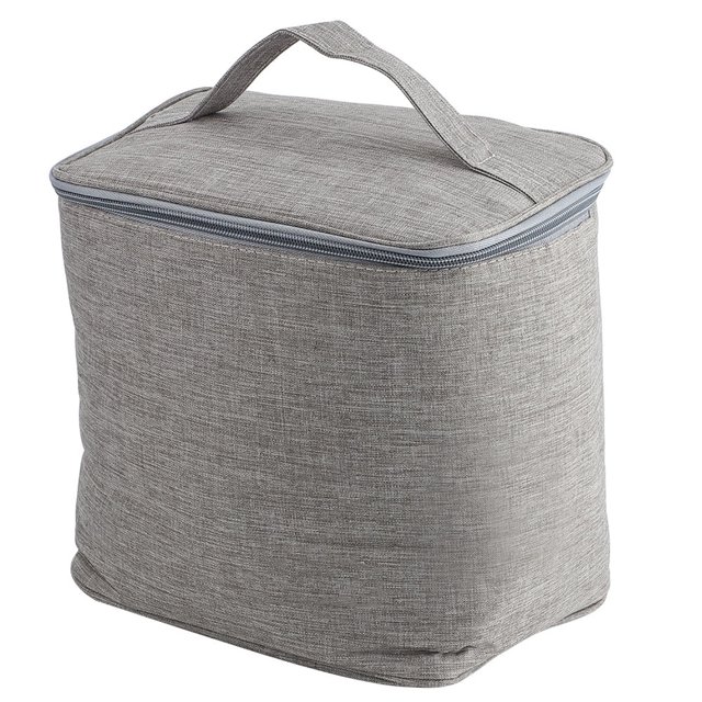 Bolsa de almuerzo portátil de gran capacidad con aislamiento de tela Oxford, impermeable, organizador de almacenamiento, color gris claro