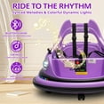 thumbnail image 5 of iRerts 12V Bumper Car, Ride on Electric Bumper Car for Kids Toddlers, Battery Powered Ride on Toys with Remote Control, Bluetooth, Music, LED Light, 360°Spin, Gifts for Ages 2-5 Boys Girls, Purple, 5 of 9