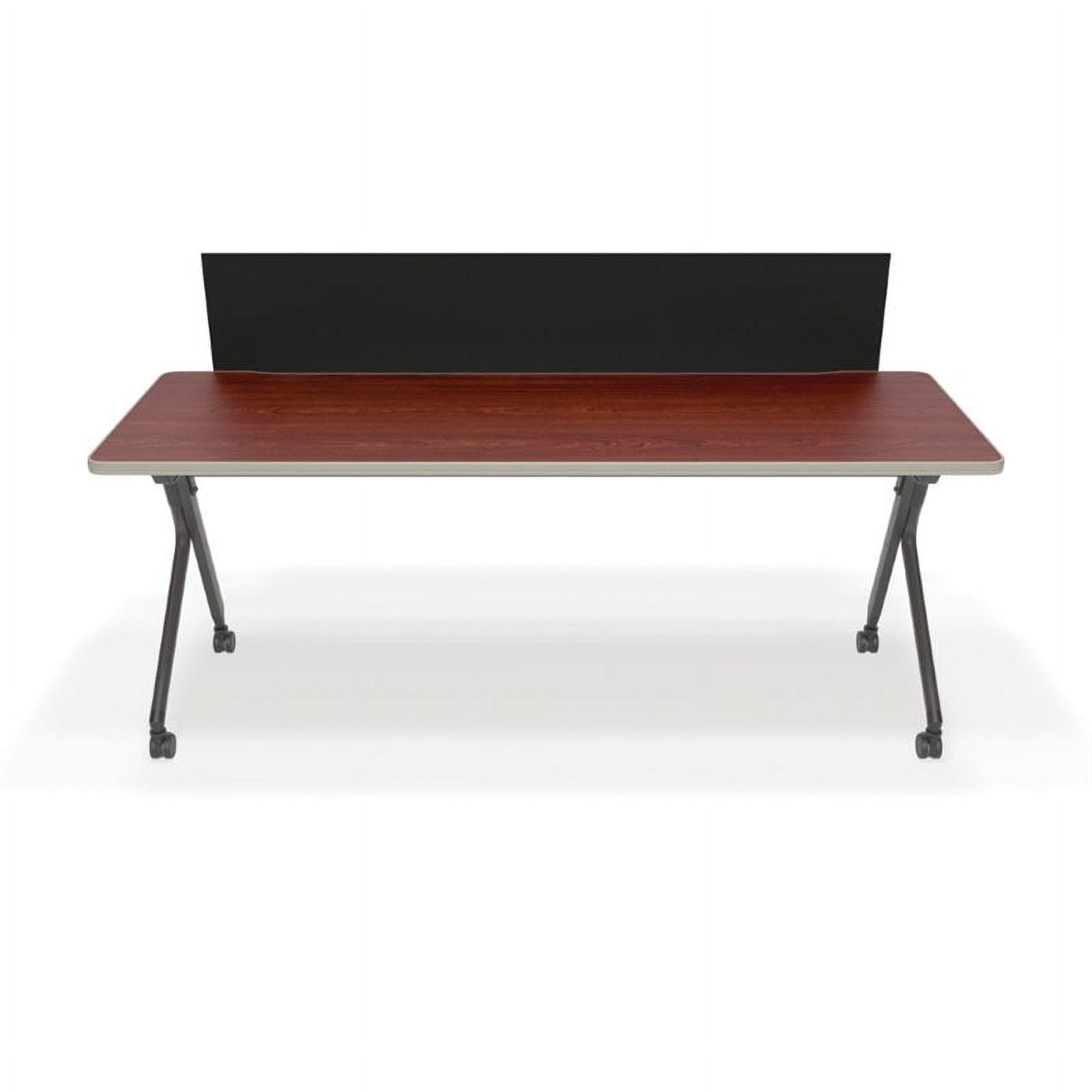 OFM Mesa Privacy Panel Folding Table in Cherry and Black