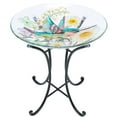 thumbnail image 4 of MUMTOP Outdoor Hummingbird Glass Bird Bath with Metal Stand, 4 of 7