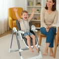thumbnail image 3 of Ktaxon Baby High Chair, Convertible 6 in 1 Baby Highchair with Swing Function for Babies and Toddlers, with 5-Point Safety Harness, Adjustable Dining Tray, Backrest, Footrest & Height, Gray, 3 of 11