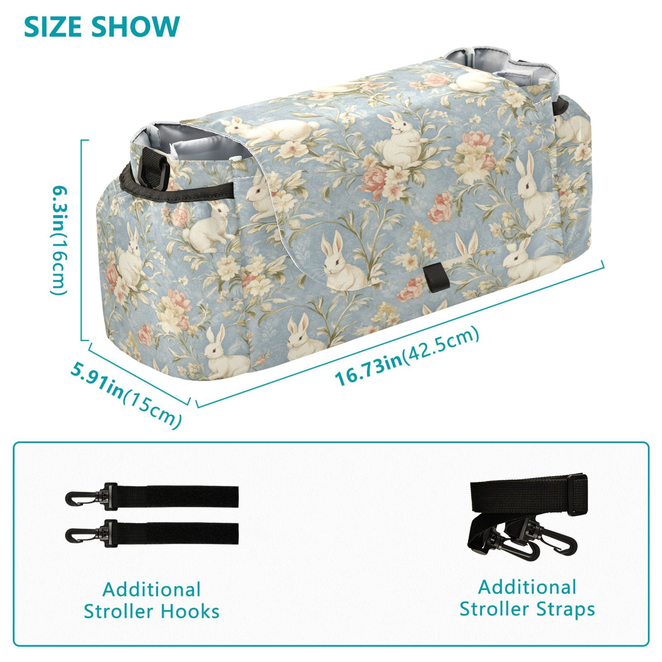 DIXRUYEE Stroller Organizer Bunny Garden Printed