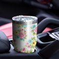 thumbnail image 5 of 30oz Pioneer Flower Floral Print Pattern Tumbler, Double Wall Vacuum Insulated Cup, BPA-Free Leak Proof Lid & Reusable Straws, Hot 12h, Cold 34h, 5 of 6