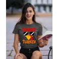 thumbnail image 2 of Coolest Turkey in Town Thanksgiving Funny Cool Sunglasses Women's T-shirt For Women, XL, Charcoal, 2 of 6
