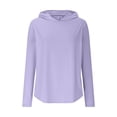 thumbnail image 4 of yoeyez Maillot Dermoprotecteur pour Femmes Upf 50+ Protection Uv Manches Longues Chandails d'Entraînement contre le Soleil Coupe Sèche Randonnée Chandail de Bain Hauts d'Entraînement avec Poches Violet, TG, 4 of 7