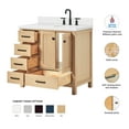 thumbnail image 3 of Ariel Cambridge 37 Inch Single Oval Sink Bathroom Vanity With Pure White Quartz Countertop 1.5 Inch Edge In Oak, 3 of 10