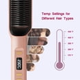 thumbnail image 3 of Cepillo alisador de pelo con iones negativos, peine alisador de pelo, cepillo alisador de pelo con función anti-escaldaduras, bloqueo automático de temperatura y función de apagado automático, 3 of 5