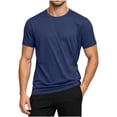 thumbnail image 5 of LIaqionyy Workout Shirt for Mens Casual Loose Short Sleeve Summer Solid Color Comfortable Lightweight Tops, 5 of 7