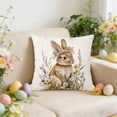 thumbnail image 2 of JoyMoreHome Easter Throw Pillow Cover, 18x18 Inch Cute Bunny Print Decorative Cushion Cover, for Easter Party, Couch, Bed, Sofa, Livingroom, 2 of 6