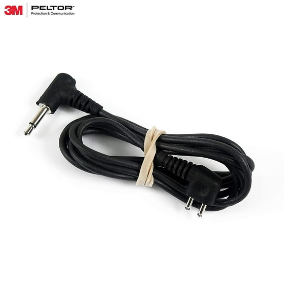 3M Peltor Audio Input Cable, 3.5mm Mono Plug, FL6H, Black