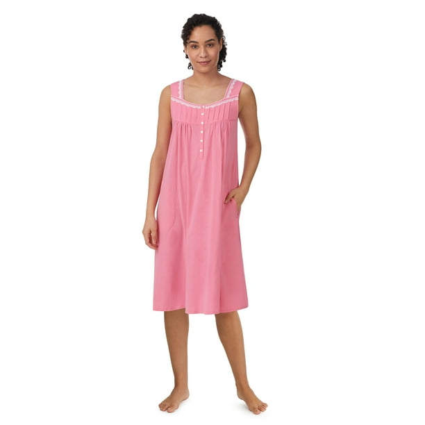 Aria Women's and Women's Plus Sleeveless Cotton Nightgown, Sizes S5X