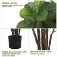 thumbnail image 4 of Kojooin Potted Artificial Fiddle Leaf Fig Tree, 3.9 FT Tall – Faux Ficus Lyrata with 72 Leaves, Sturdy Trunks, Indoor & Outdoor Decorative Floor Plant, 4 of 8