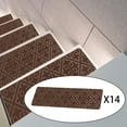 thumbnail image 4 of Paquete de 14 peldaños de escalera de alfombra de 8 x 30 pulgadas, sin cinta marrón Zulema Peldaños de escalera de alfombra, 4 of 8