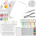 thumbnail image 1 of Kit de con 20 Hojas de Papel Retráctil de 7.9" X 5.7", Lápices, Llaveros y Anillas de Colores, Borlas, Perforadora y Pinzas., 1 of 5