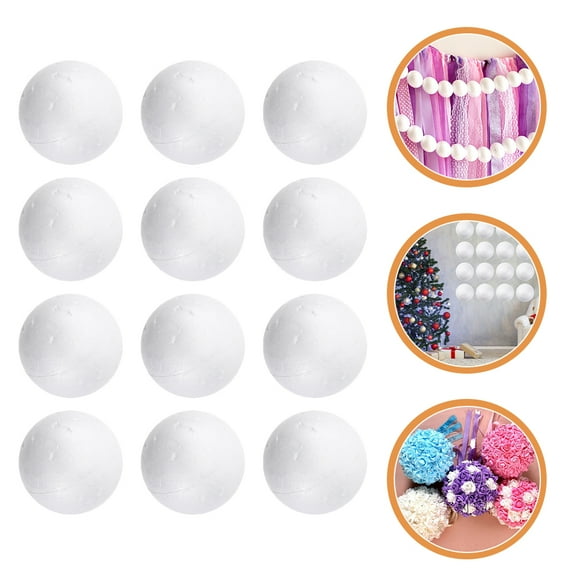 SWETRACE 12Pcs Wedding Foams Ball Decorations 3.5in Diameter White For Parties