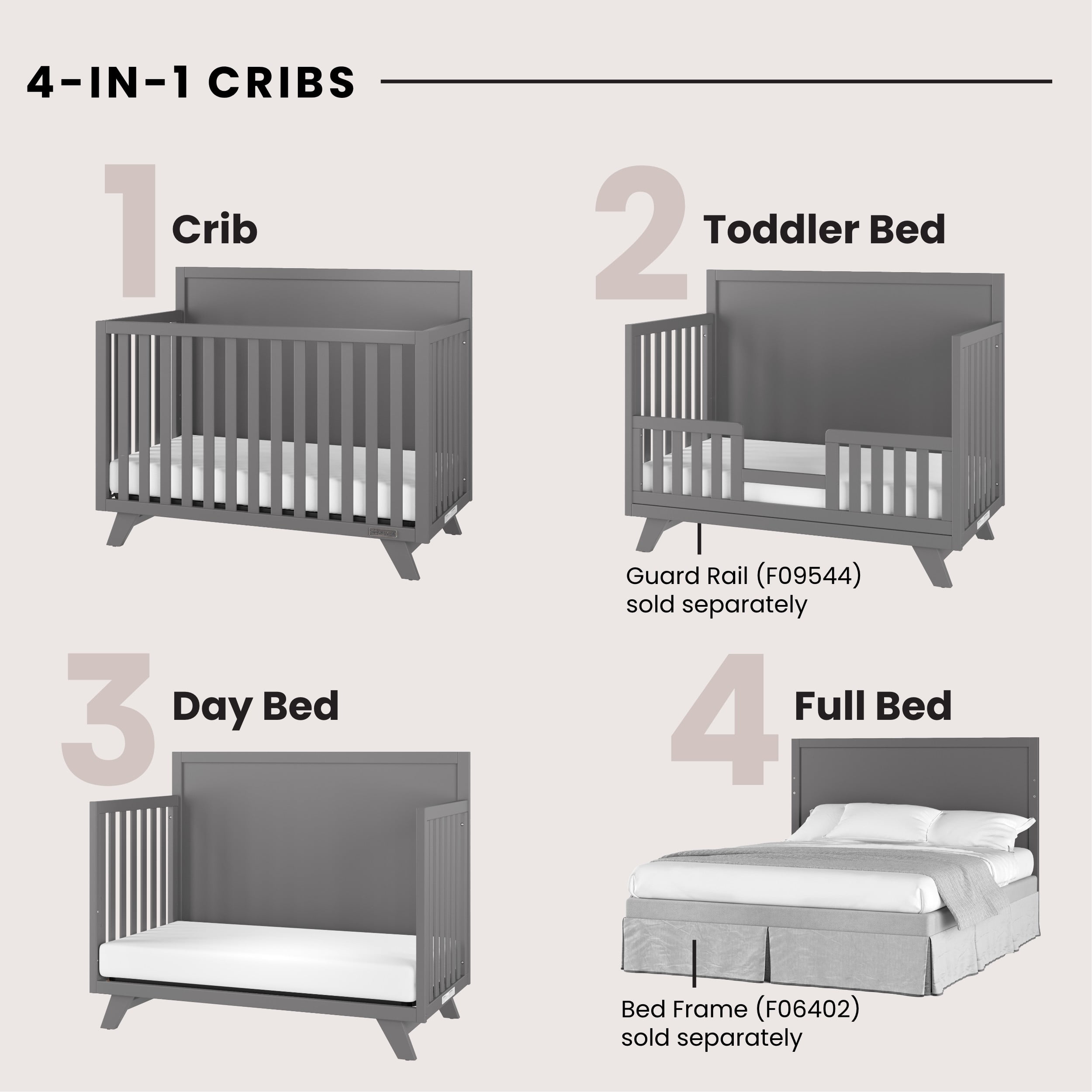 Child Craft Soho 4-in-1 Convertible Flat Top Crib