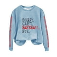 thumbnail image 2 of Clearance Items Graphic Sweatshirts for Women Women's Baseball Printed Crew Neck Multi Color Multi Size Crew Neck Hoodless Long Sleeve Sweatshirt, 2 of 6